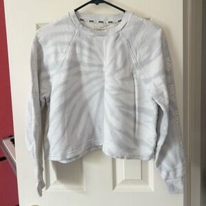 Madewell Tie Dye Grey Cropped Crewneck Sweatshirt  XS